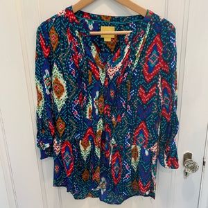 Anthropologie geometric blouse